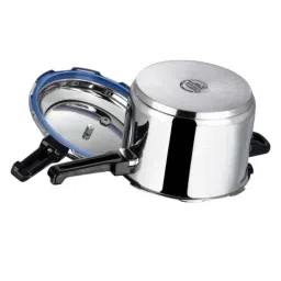 Vinod Regular 10L 18/8 Stainless Steel Induction Friendly Outer Lid Pressure Cooker with Steam Plate, TCSB10 image 5