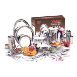 Vinod 51 Pcs Steel Stainless Steel Silver Dinner Set-picture-40
