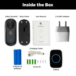 Leccy &a; Genesis VDA2 IR Night Vision Wi-Fi Video Door Bell with Charging Adapter, Multi-User Sharing, Free Chime &a; 50 Ringtones image 2