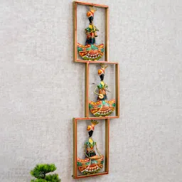 desert art Multicolor Metal Handpainted Wall Hanging Decorative 3 Sardar Zig Zak Frame image 3