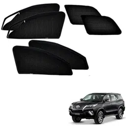 Kozdiko 6 Pcs Polyester Black Magnetic Zipper Car Sunshade Set for Toyota Fortuner 2016-Present-picture-27