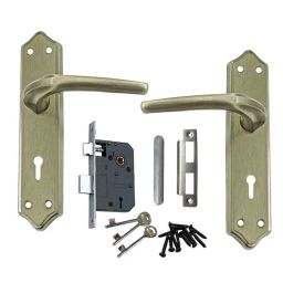 Atom Scala 6 Lever Brass Antique Finish Mortise Lock Set with 3 Keys-picture-49