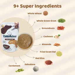 kiddolicious Whole Wheat Porridge Mix | Rich in Calcium & Iron | No Preservatives, Homemade Cereal image 3