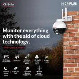 CP PLUS CP-Z43A 2K 4MP QUAD HD Wi-Fi with 360 View & Full Color Night Security Camera image 2