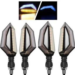 JBRIDERZ 4 Pcs D Type Style White Blue LED Indicator Set for Bajaj Discover 125 DTS-i-picture-47