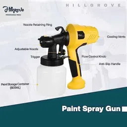 Hillgrove 400W 0.8 Litre Plastic DIY HVLP Paint Sprayer Gun with Gloves &a; 2 in 1 Screwdriver, HGCM1319 image 2