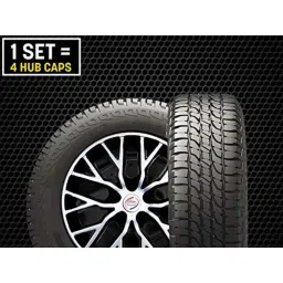 Auto Pearl 4 Pcs 14 inch ABS &a; Plastic Silver &a; Black Press Type Fitting Car Wheel Cover Set for All Cars image 3