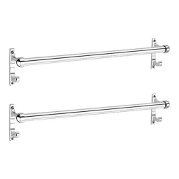 Aligarian 24 inch Stainless Steel &a; Glass Chrome Finish Wall Mounted Lotus Towel Rod (Pack of 2)-picture-30