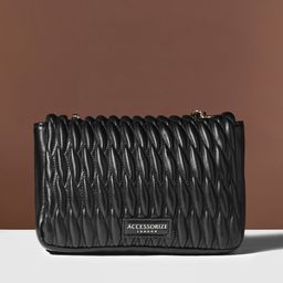 Accessorize Textured Structured Sling Bag with Quilted-picture-30