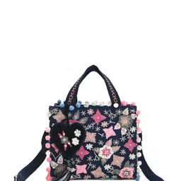 BohoGirl Striped Shopper Handheld Bag with Fringed image 2