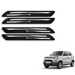 Kozdiko 4 Pcs Rubber Black Double Chrome Strips Car Bumper Protector Guard Set for Maruti Suzuki S-Presso-picture-18