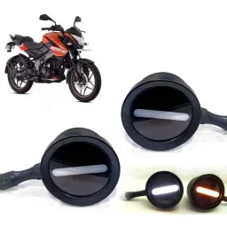 Auto Pearl 2 Pcs 12V Black Bike Front LED Indicator Light Set for Bajaj Pulsar, F068-picture-25