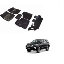 Kozdiko 3D Black Car Foot Mat Set for Toyota Fortuner, koz_88375-picture-44
