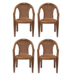 Nilkamal 2061 PRW Plastic Pear Wood Outdoor Chair, (Pack of 4)-picture-46