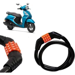Auto Pearl Black &a; Orange 4 Digit Anti-Theft Combination Number Lock for Fascino 125 FI-picture-23