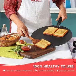 Vinod Zest 30cm Aluminium Black Non-Stick Concave Tawa, ZFMT30 image 3