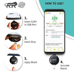 BeatO Curv Type-C USB Glucometer Kit with 100 Test Strips &a; 100 Lancets image 2