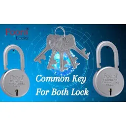Foora 2 Pcs 65mm Iron Home Door Padlock Set with Common Keys image 2