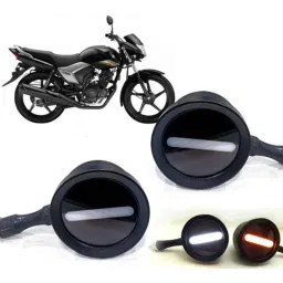 Auto Pearl 2 Pcs 12V Black Bike Front LED Indicator Light Set for Yamaha Saluto, F482-picture-37