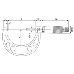 Yamayo Classic+ 302-025 Outside Micrometer, Range: 0-25 mm image 2