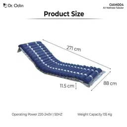 Dr Odin OAM004 271x88x11.5cm PVC Blue Anti-Bedsore Air Mattress with Quick Inflation &a; Pressure Adjustment image 4