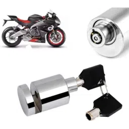 Auto Pearl Stainless Steel Silver Heavy Duty Anti Theft Motorcycle Disc Brake Lock, Lock-003-picture-29