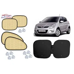 Auto Pearl 6 Pcs PVC &a; Mesh Beige Window, Front &a; Rear Sun Shade Set for Hyundai i20 Type 1-picture-21