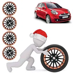 Auto Pearl 4 Pcs 14 inch ABS Copper &a; Black Press Fitting Wheel Cover Set for Renault Pulse-picture-41