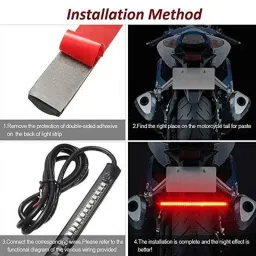 Kozdiko 48 SMD Flexible LED Strip Bike Tail Light with Red &a; Yellow Color Turn Indicator Signals for Mahindra Centuro image 3