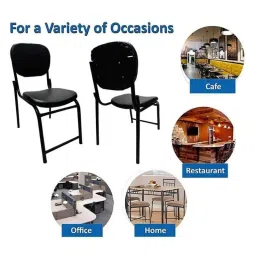 P P Chair Iron Black Comfortable Dining Chair with Cushion image 4