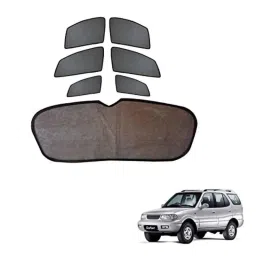 Kozdiko 6 Pcs Black Car Half Magnetic Sunshade Set with Dicky Curtain for Tata Safari Dicor-picture-21