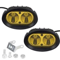 AllExtreme EX2OFY2 2 Pcs 2 LED Yellow 20W Oval Projector Fog Waterproof Light Set-picture-38