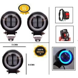 AOW Harley Type Bike Led Fog Lamp Light Assembly White &a; Blue (Set of 2) with Switch for Yamaha SZ-R-picture-40