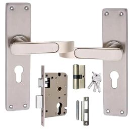 ATOM 8 inch Alloy Steel Silver Satin Finish Mortise Door Lock Set, MH-JUPITER-CY-SS-BSK-picture-28