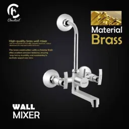 Cloudtail by Prestige Passion CDT4115 Brass Chrome Finish Silver Wall Mounted Wall Mixer with L-Bend Provision for Overhead Shower image 5