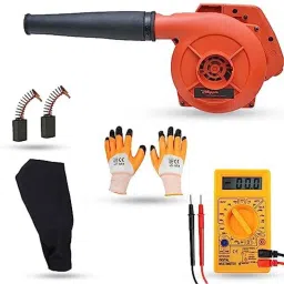 Hillgrove 800W Plastic Red Electric Air Blower with Carbon Brushes, Gloves &a; Multimeter, HGCM1126-image-62