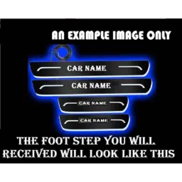 Car Accessories Hub 4 Pcs Acrylic Black Sill Scuff Plate Set with Blue LED for Toyota Innova Crysta All Model image 4