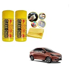 Kozdiko 2 Pcs Microfiber Yellow Dry &a; Wet Car Cleaning Cloth Set for Tata Tigor-picture-38