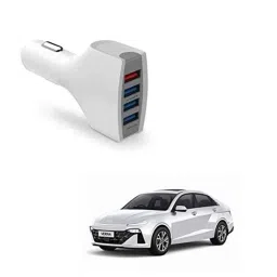 Kozdiko 36W 4.1 White USB Car Fast Charger with 4 Ports for Hyundai New Verna 2023-Present-picture-39