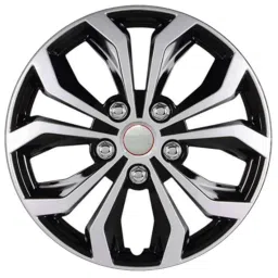 Enexoya 4 Pcs 13 inch Polypropylene Black &a; Silver Press Type Car Wheel Cover Set for Puma D/C, WC122-picture-38