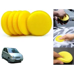 Auto Pearl Polyurethane Beige Washing &a; Waxing Polish Foam Sponge for Santro 1998-2006 (Pack of 5)-picture-13