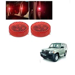 Kozdiko 4 Pcs Waterproof Wireless Car Door Red Warning Light Indicator Set with 5 LED &a; Free Batteries for Mahindra Old Scorpio-picture-15