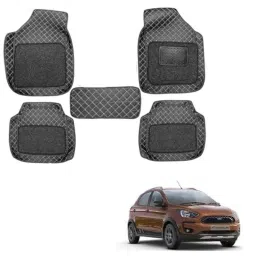 Kozdiko 5 Pcs Waterproof &a; Luxury 7D Black Leatherette Car Floor Mat Set for Ford Freestyle-picture-15
