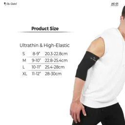 Dr Odin AE-01 Black Premium Contoured Design Elbow Support for Exceptional Pain Relief, Size: S image 4
