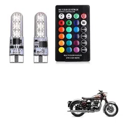 Kozdiko 2 Pcs T10 LED RGB Bike Interior Fancy/Parking Remote Control Light Set for Royal Enfield Classic Chrome-picture-40