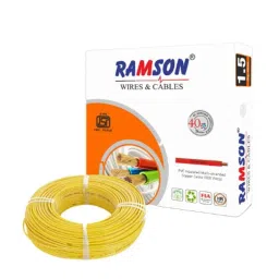 Ramson 1.5 Sqmm Single Core PVC Insulated Yellow Multistrand Copper Wire, Length: 90 m-picture-30