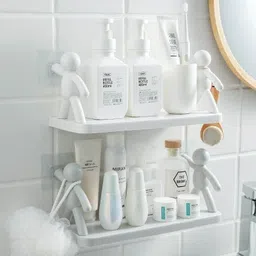 Self Adhesivecute Floating Shelves Wall Shelf for Home, Office & Kitchen X2.186 Plastic Wall Shelf-image-60