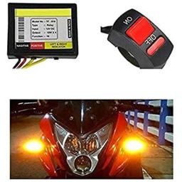 meenu arts AOW Universal Bike Hazard Flasher Relay with Switch for All LED/Bulb Indicators K-27-picture-28