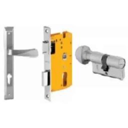 Dorset ML Series Noha 70mm Stainless Steel Silver Chrome Finish Door Handle Lock Set with Coin &a; Knob (Pack of 2)-picture-9