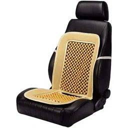 Auto Pearl PU, Velvet &a; Wooden Beads Beige Rectangular Seat Cushion for Chevrolet UVA image 2